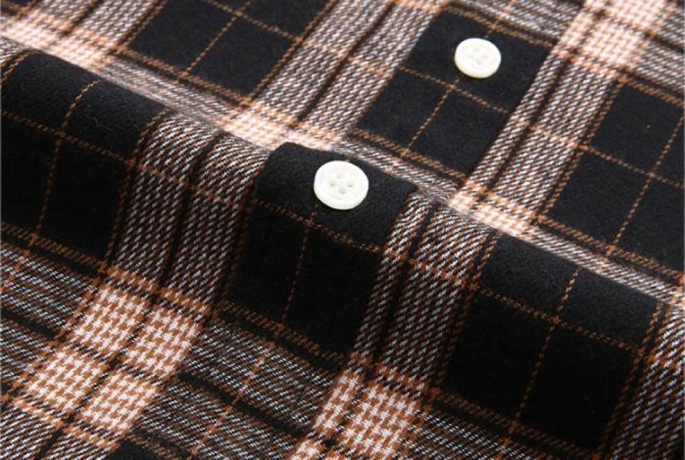 HGJH Herren Hemden, Herren Langarm Flanellhemd Thermohemd Gitter Blaues Hemd Button-Down Baumwolle Holzfäller Bequem Karierte Hemdjacke Lässiges Arbeitshemd Für Herren Jungen