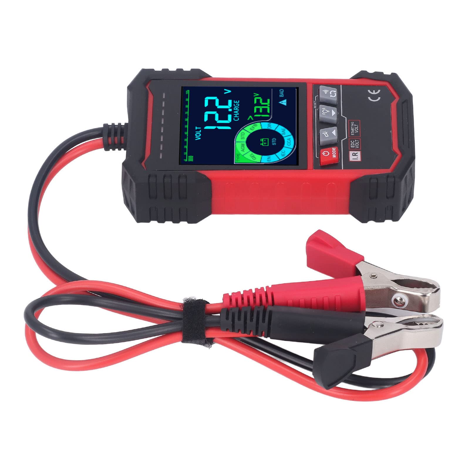 Domary Kfz-Batterietester 12 V 24 V mit 99,5% Genauigkeit Beim Lasttest für Pkw und Lkw. 3,2-Zoll-Bildschirm