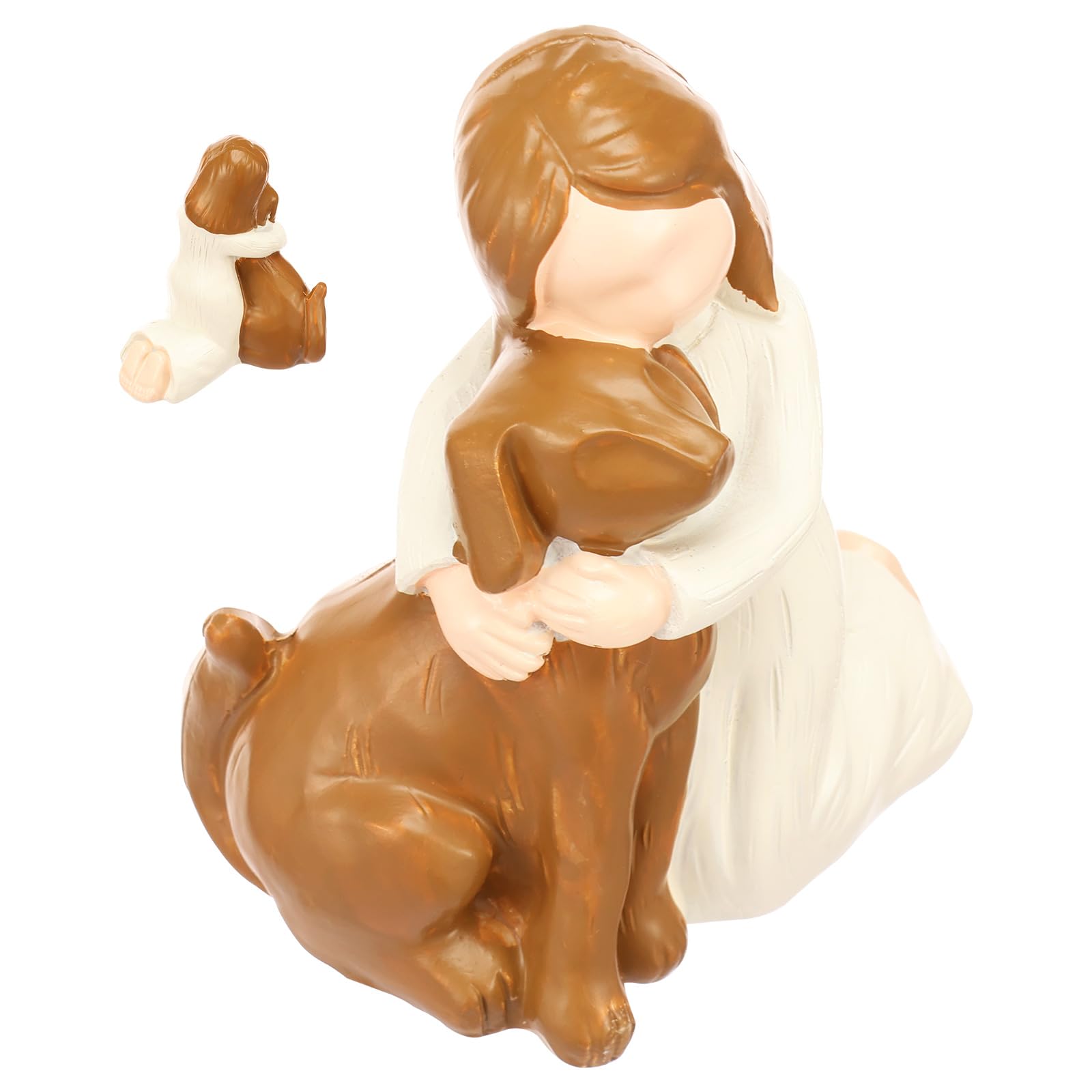 Love My Black Dog Figurines Statues Resin Angel Black Dog Friendship Memorials Gifts for Loss of Dogs Sympathy Labrador Figurine Sculpted Hand-Painted Figures for Dogs Lovers(Love My Willow Tree dog)