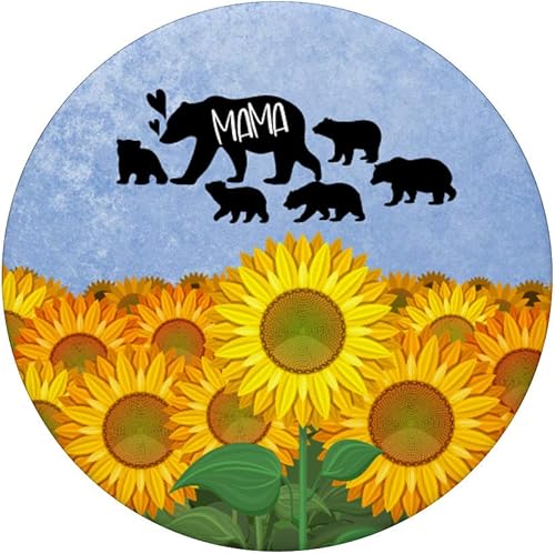 Miniatura 3 de Mama Bear 5 cachorros girasol campo azul agarre teléfono para mamá PopSockets PopGrip: agarre intercambiable para teléfonos y tabletas