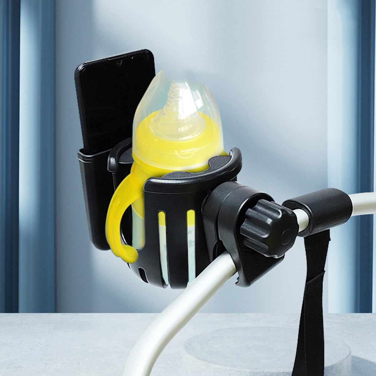 Toddmomy 2 Pièces Porte-bidon vélo déambulateur Porte-gobelet Support téléphone Scooter électrique Support de Bouteille réglable Support de bidon Facile à Installer Porte-Bouteille de vélo