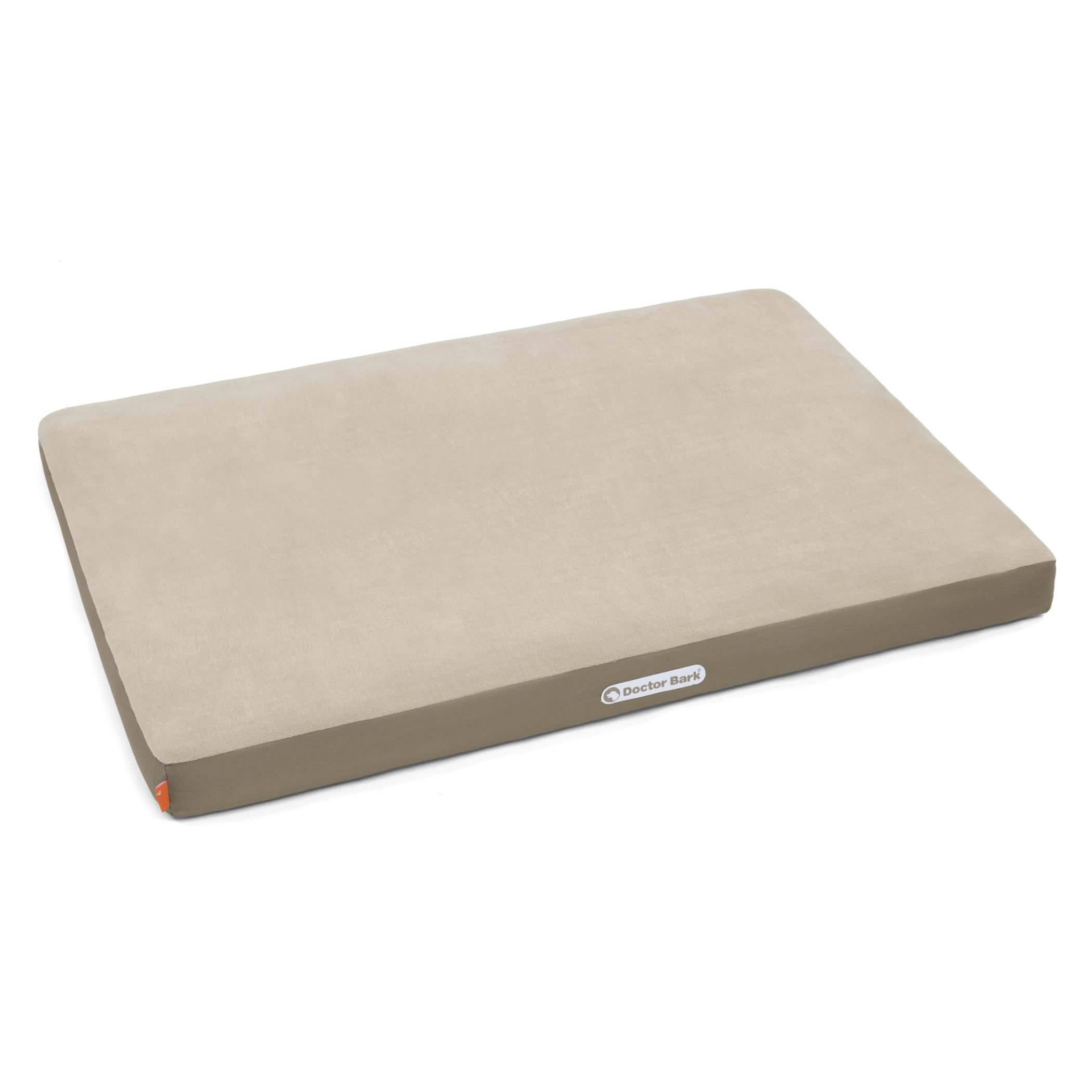 Doctor Bark | Colchón ortopédico para perros con superficie de descanso de forro polar, cojín de descanso lavable para perros grandes (L - 100 x 70 cm, beige - marrón dorado)