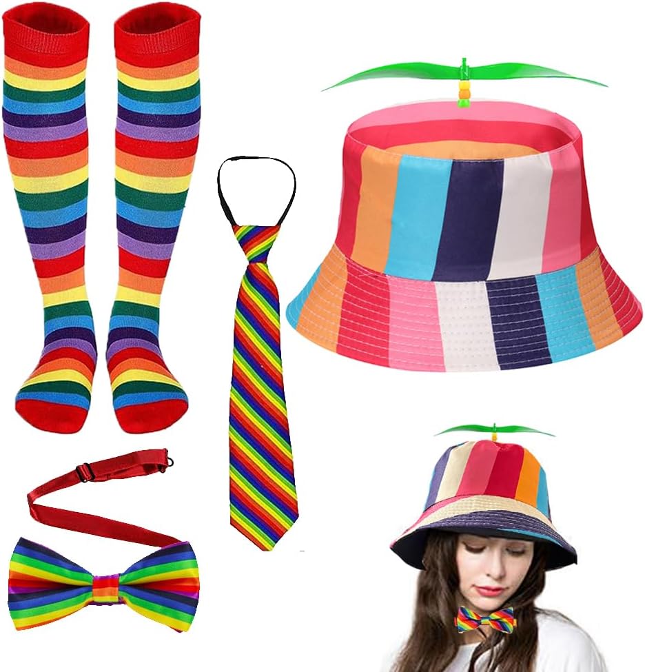 SHDIEHJFMLDH 4 Pcs Propeller Hat Helicopter Hat Rainbow
