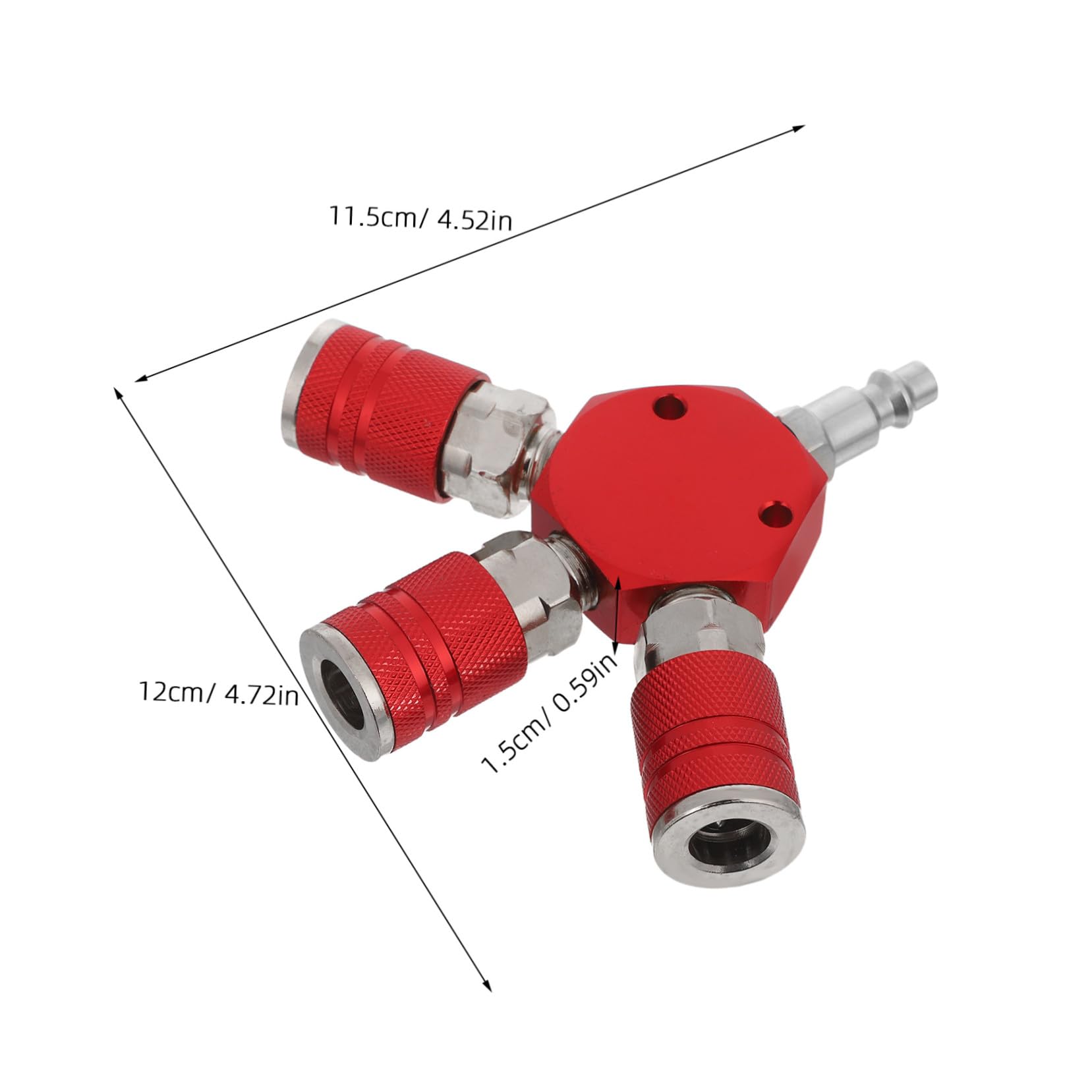 Colector Aire Neumático Rojo Acero Carbono Resistente Alta Presión con Acoplamientos Rápidos para Compresores Industriales