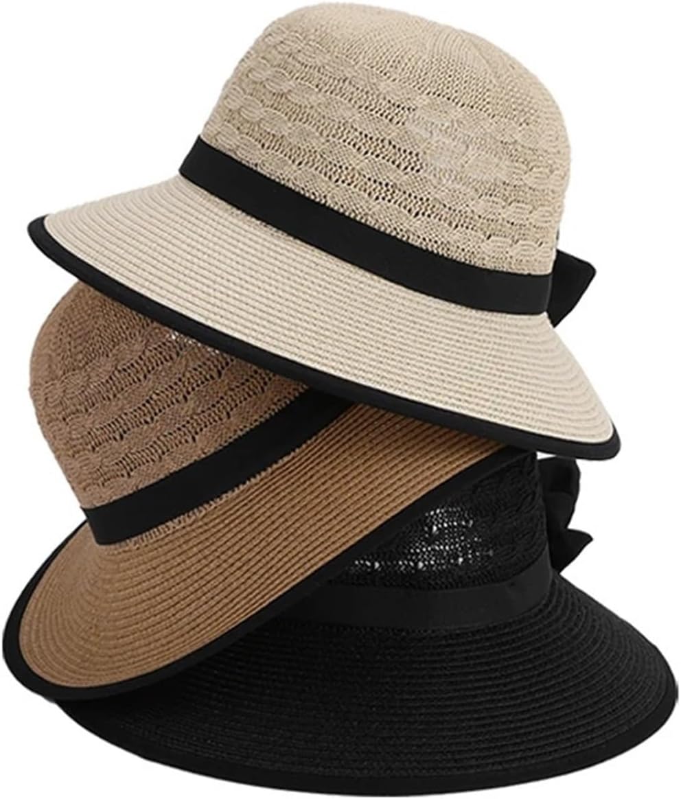 Compatible For 8484 Summer Hat Girls' Versatile Ponytail Hole Large Eaves Straw, Outdoor Outing