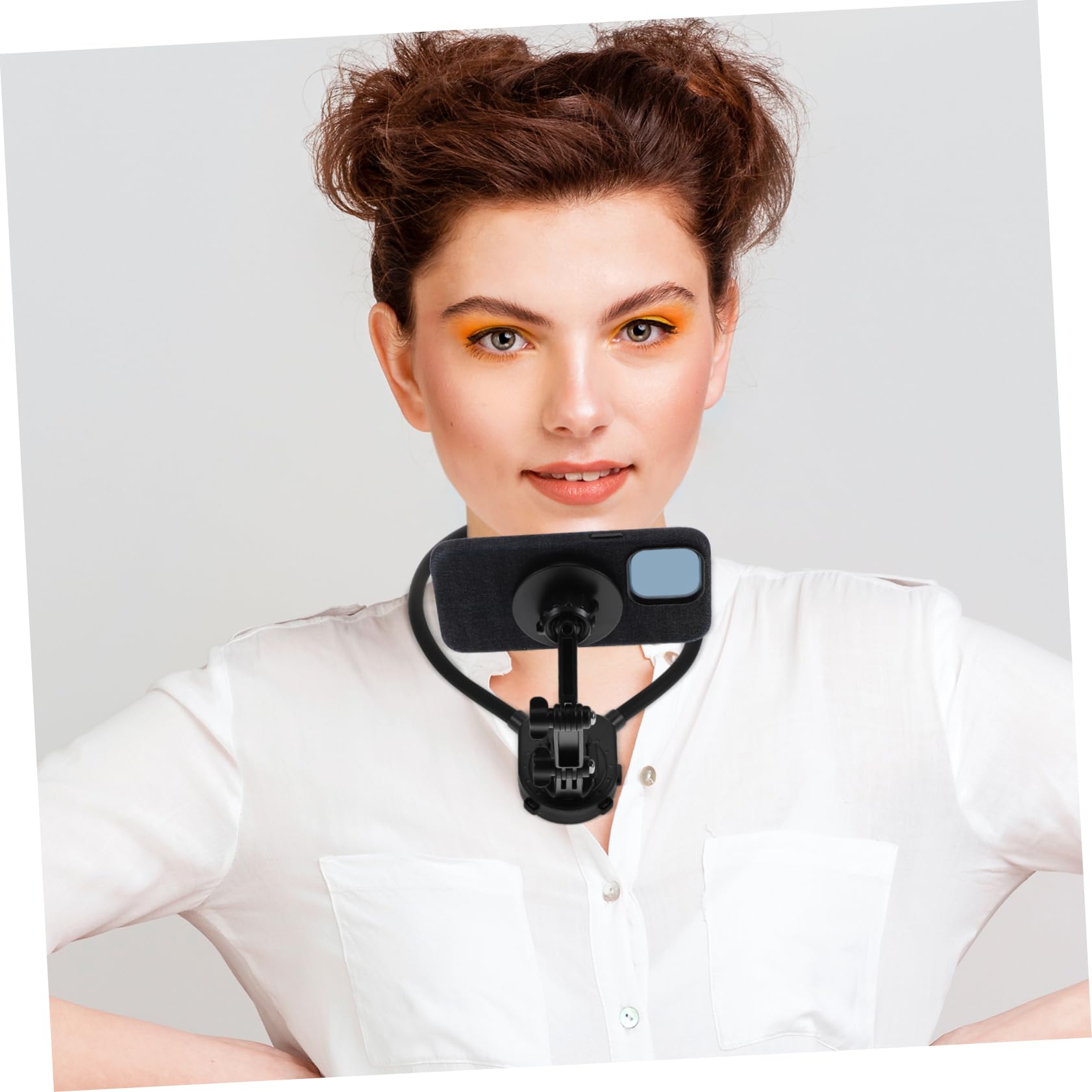 Supporto per Telefono Gancio Magnetico per Collo, Supporto Smartphone Collo, Riprese Pov Stabili per Bici e Sci, Nero
