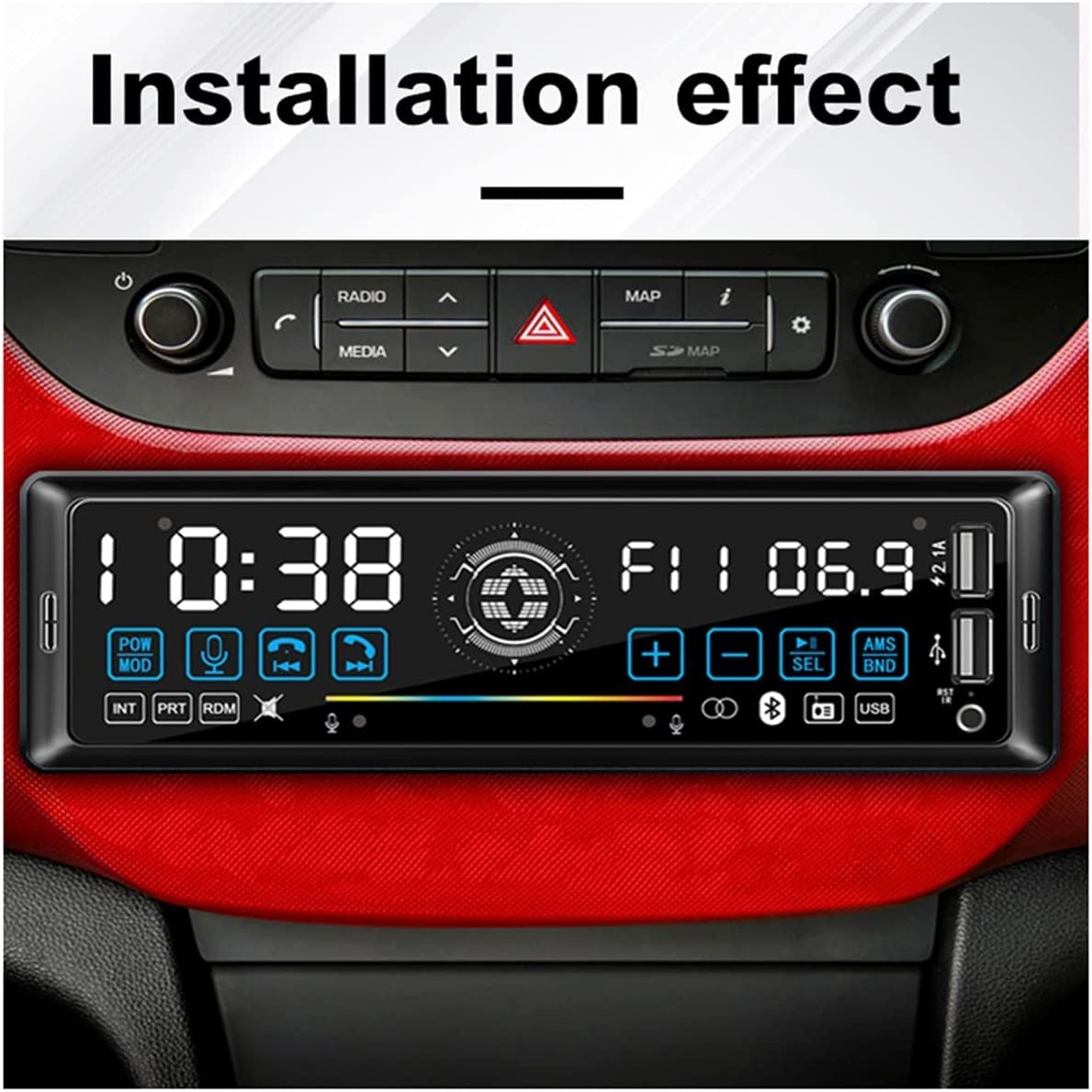 Radio samochodowe 1 DIN Radio samochodowe stereo Zdalny kontrakt Multiple EQ MP3/WMA/WAV Odtwarzacz 12V MP3 FM/SD/USB/AUX Bluetooth Audio Stereo