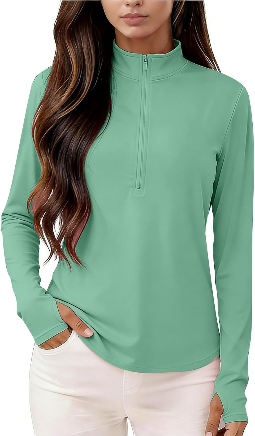 Women's Shirt Long Sleeve Quick Dry Workout | Womens Sun Shirts Quick Dry Lightweight Long Sleeve Workout Tops Half Zip Running Hiking Yoga Outdoor