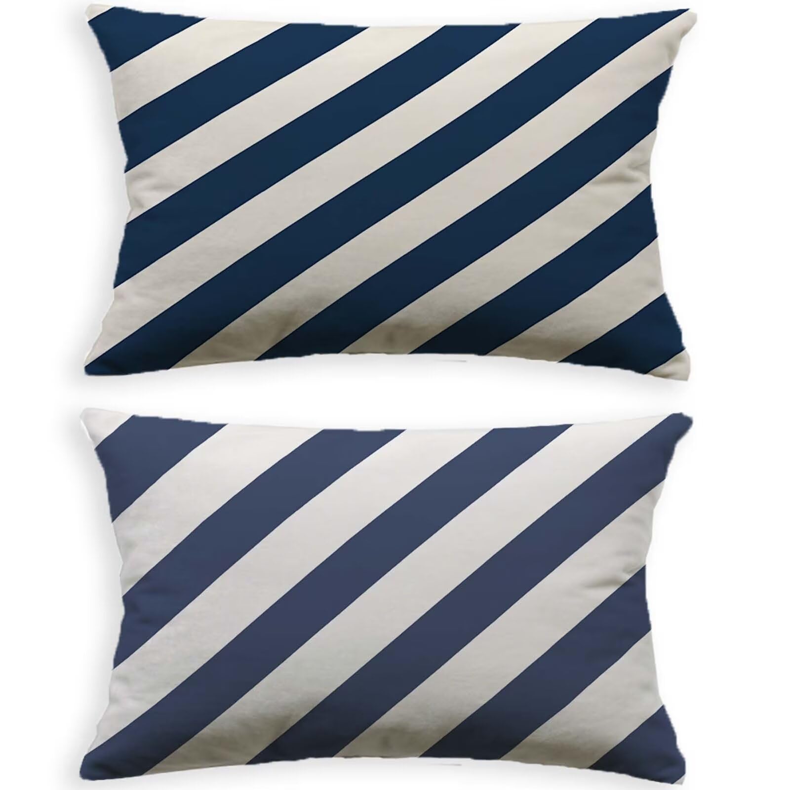 Housse de coussin bleu marine 50x70 cm en velours rectangulaire avec fermeture éclair invisible
