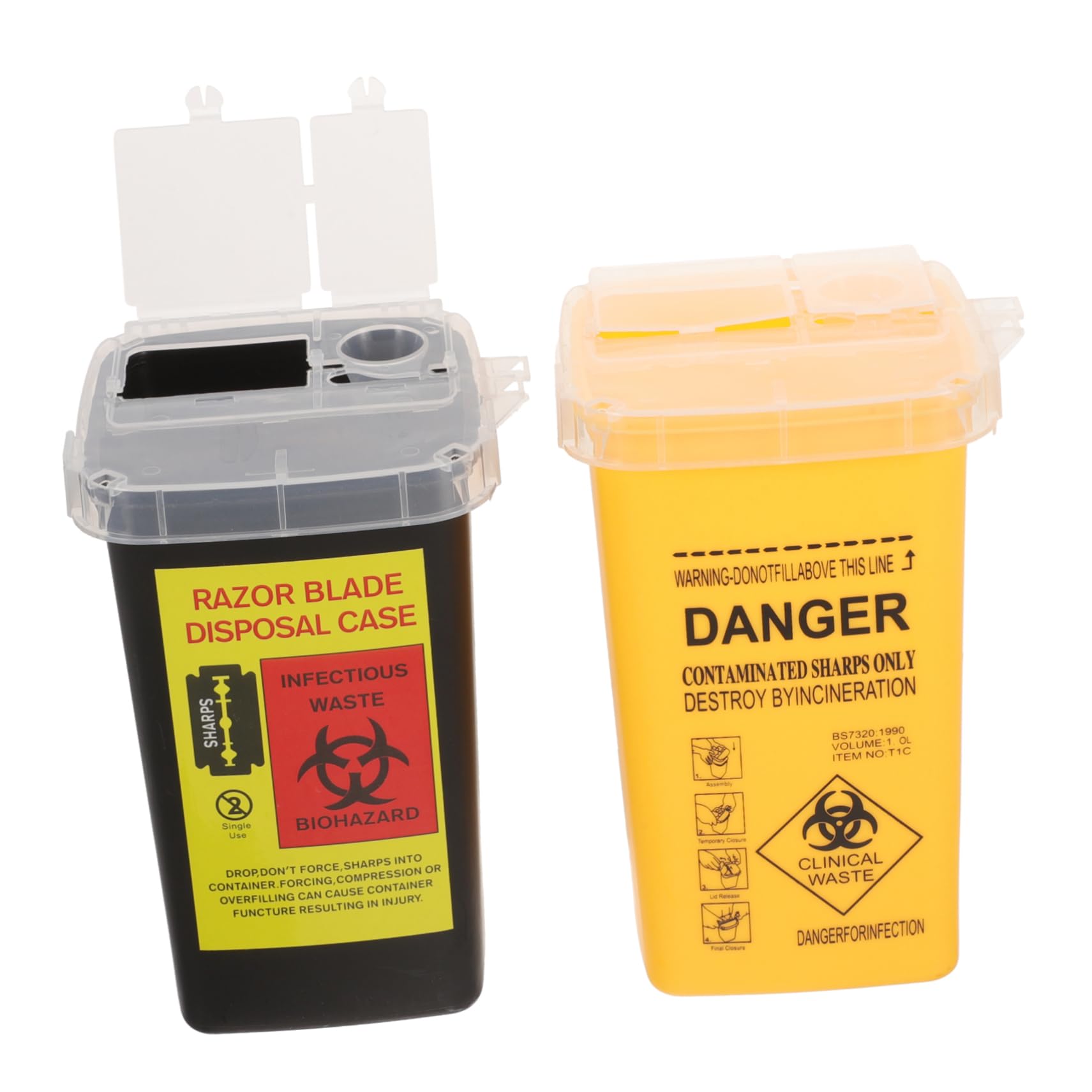 Didiseaon 2pcs Disposal Containers Small Plastic Tattooing Waste Bucket for Home Use