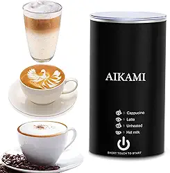 AIKAMI Espumador De Leite, Vaporizador E Espumador De Leite Eletrônico 4 Em 1, Máquina Automática De Espuma De Leite Quente E Frio Para Café, Latte, Cappuccino, Macchiato, Chocolate