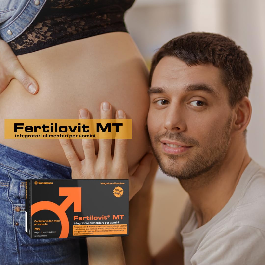 Fertilovit® MT – Integratore per fertilità maschile con Zinco, Selenio, L-Carnitina, Taurina, Licopene e Coenzima Q10 – Supporto per la normale formazione degli spermatozoi – 90 capsule (3 mesi)