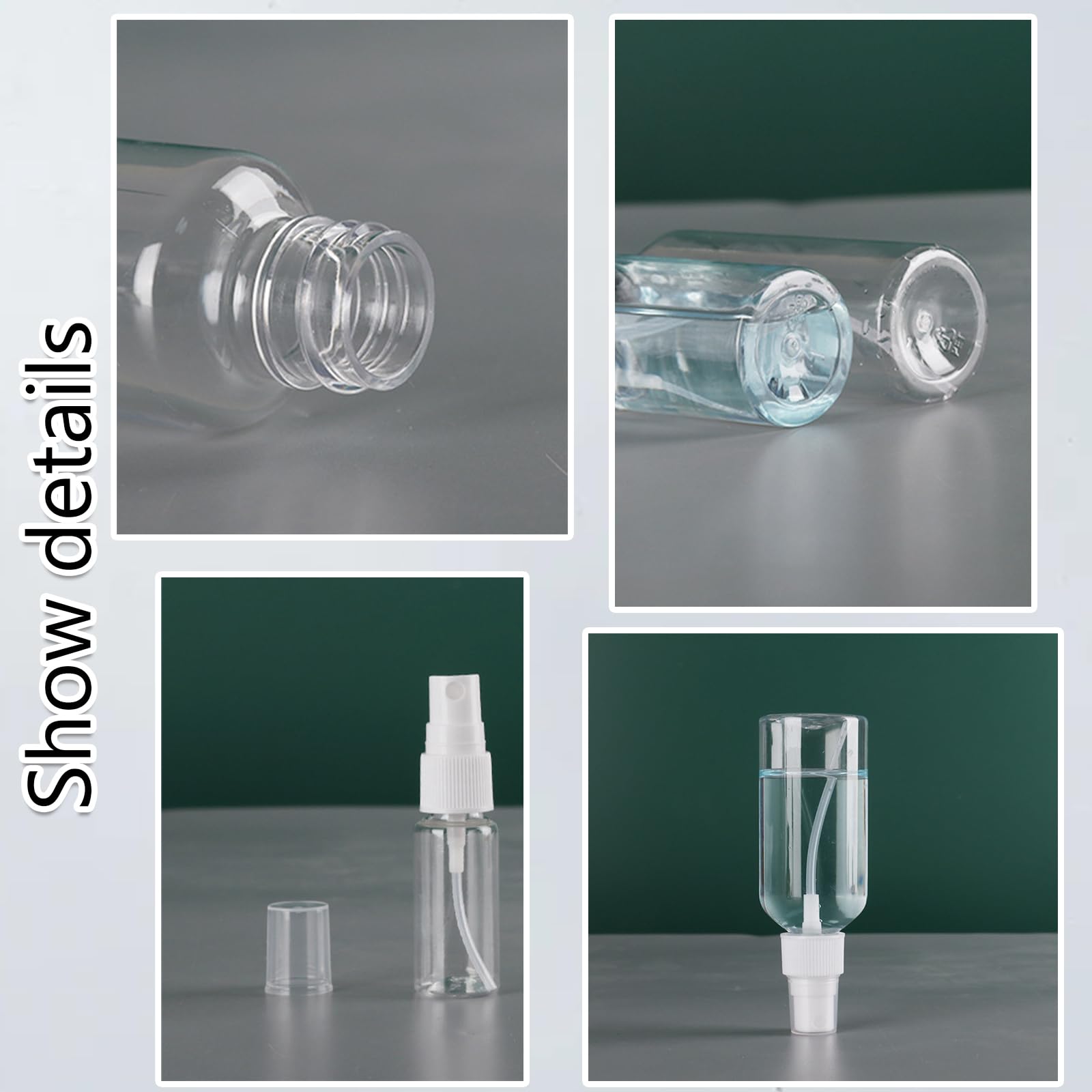 12 Kleine Sprühflaschen (20 Ml & 30 Ml) – Transparent, Mit Feinem Nebel, Auslaufsichere Kappe, Ideal Für Reisen & DIY (leer & Nachfüllbar)