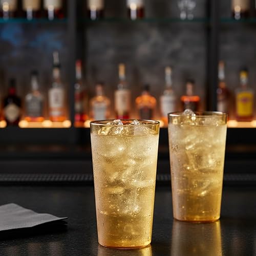 Vista 142 de Juego de 12 vasos de color transparente de 5 oz. Vasos de té helado reutilizables de alta calidad, apilables, aptos para lavavajillas, resistentes a