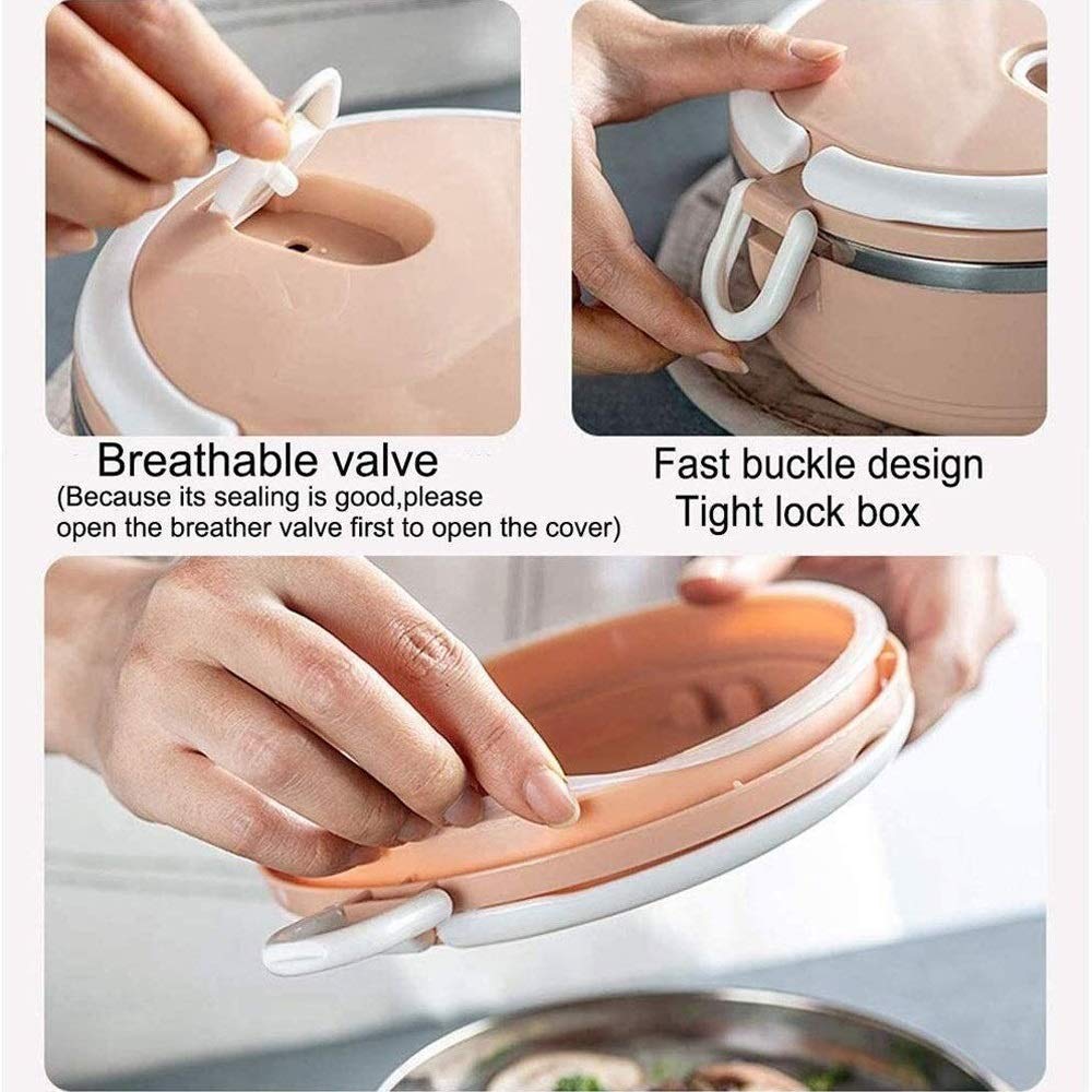 scatola per il pranzo, Bento Boxes Bento Box impilabile for adolescenti e adulti, Lunch Box portatile isolato in acciaio inossidabile a prova di perdite, Lo