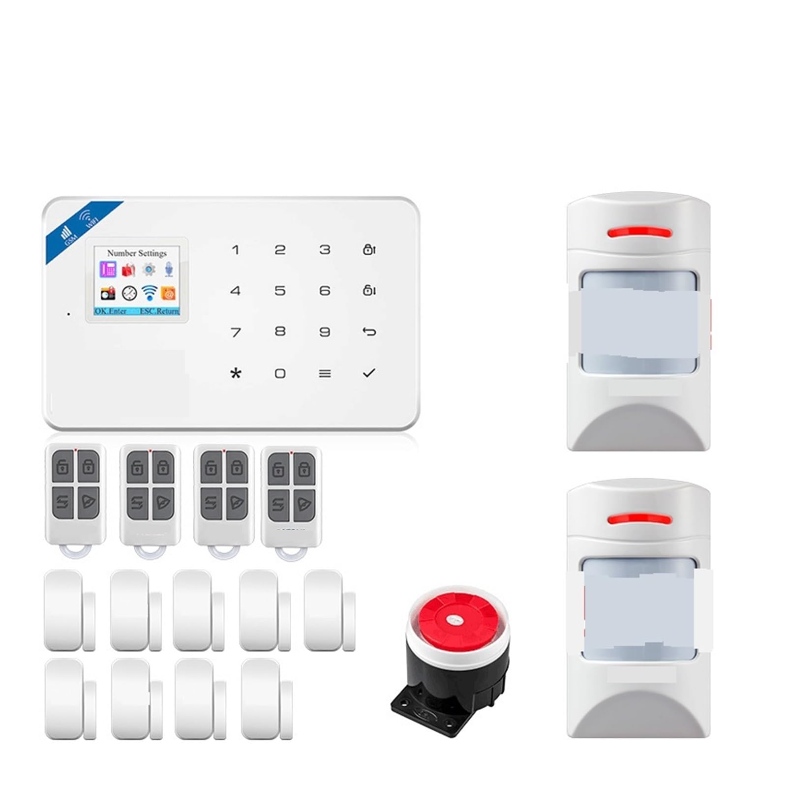 Nessun Canone Mensile Di Allarme GSM Kit Domestico Supporto Anti-animale Rilevatore Sensore Movimento Porta Sirena(KIT 3)