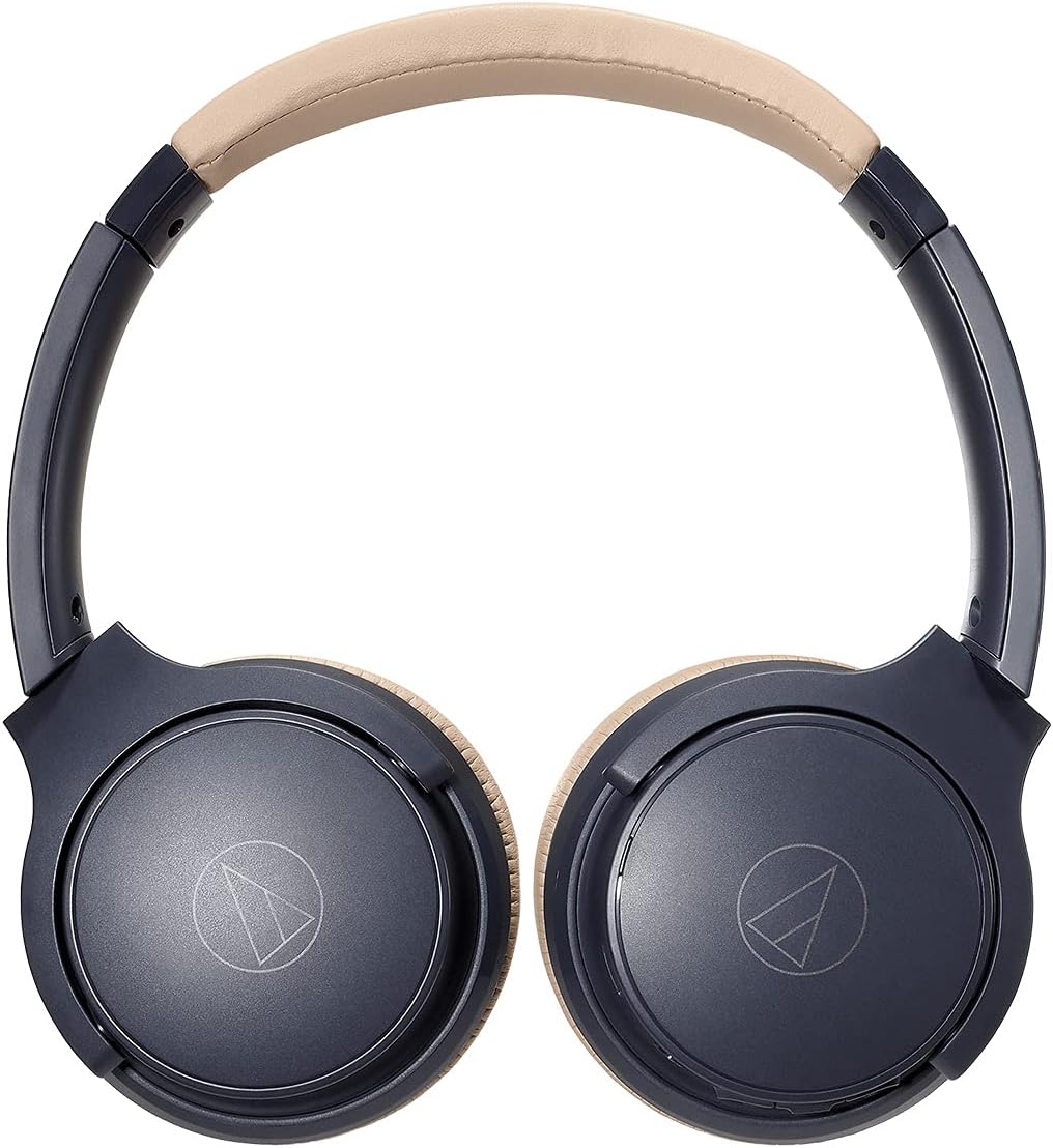 Audio-Technica ATH-S220BTNBG Wireless On Ear Headphones, Navy/Beige