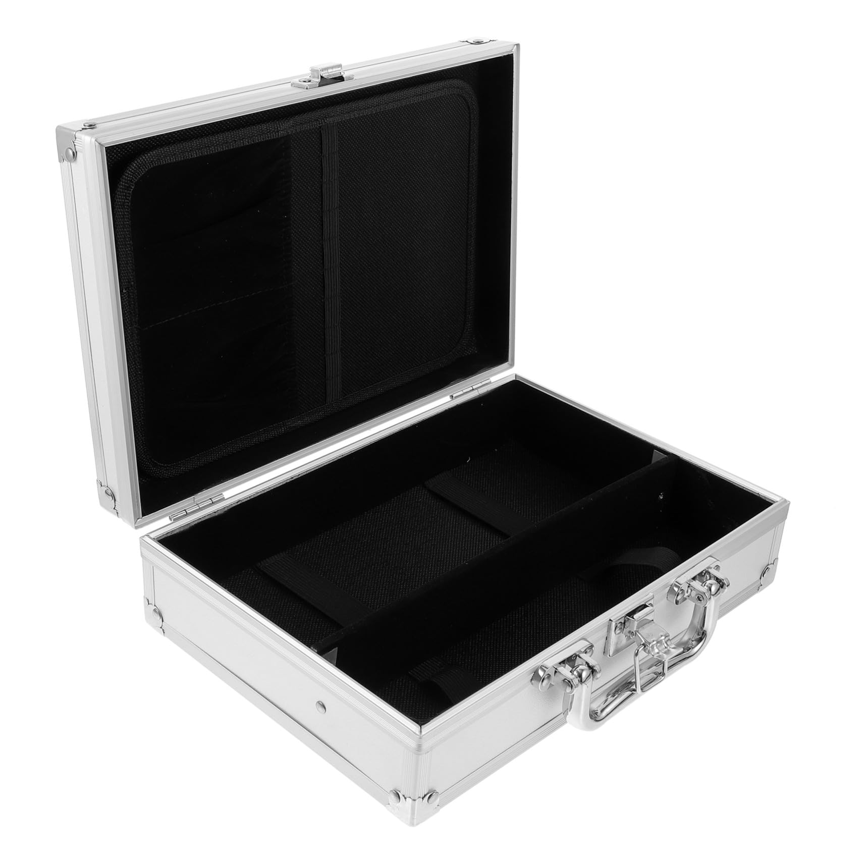Valigetta in Alluminio Portatile Serratura Cassetta Porta Attrezzi Rigida per Organizzazione e Trasporto di Utensili Gadget e Strumenti