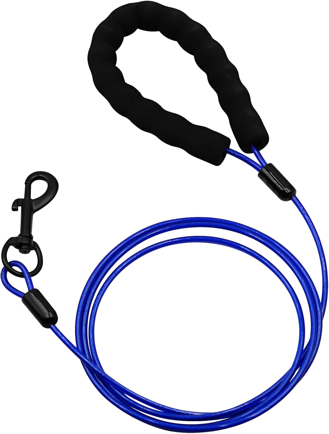 Heavy Duty Dog Leashes with Chew Proof and Comfortable Padded Handle 4/5/6 FT, Steel Metal Safety Lead Rope with Retractable Buckle for Medium or Small Dogs Walk and Train -Blue(5FT)