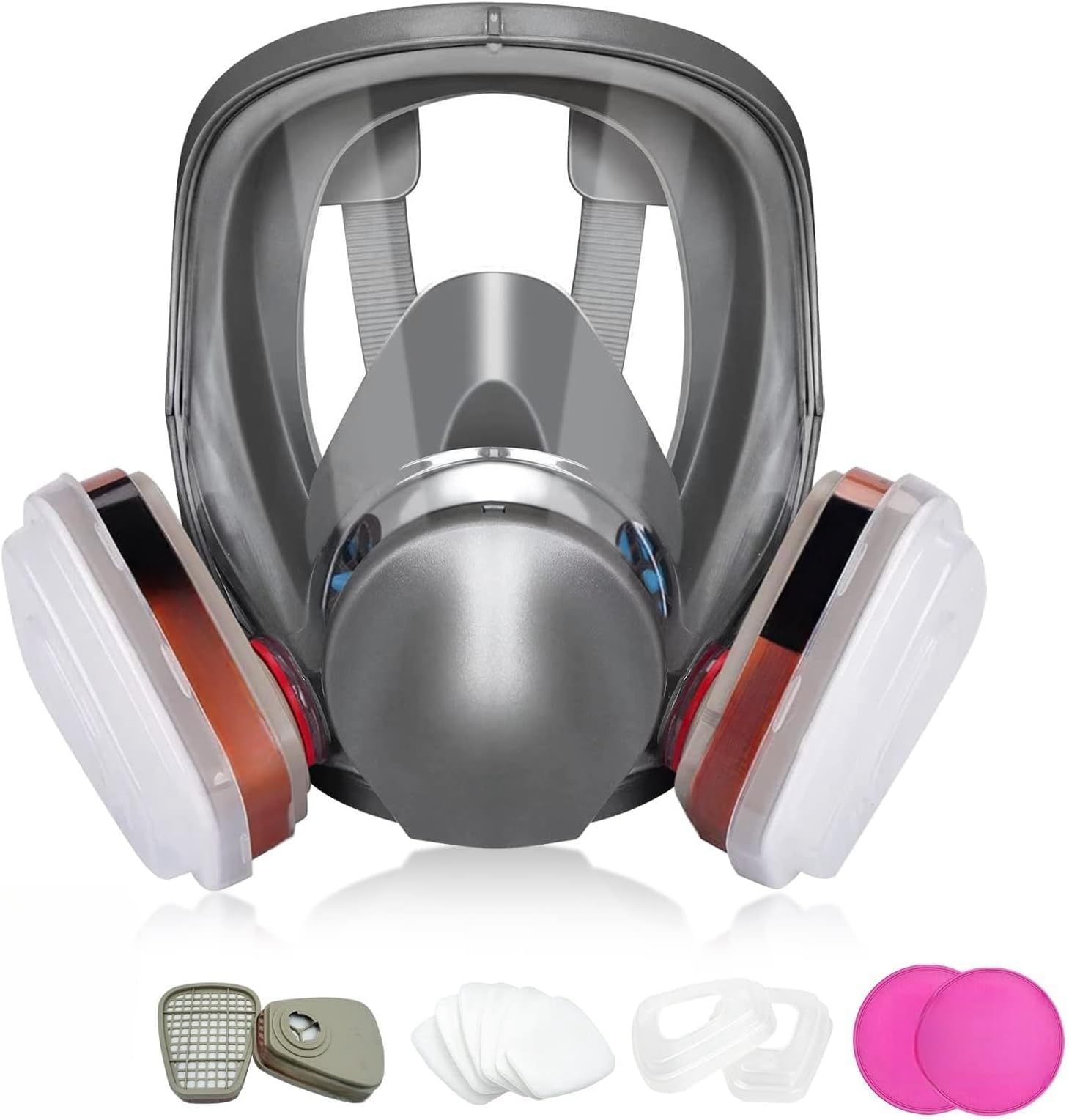THE WHITE SHOP Full Face Respirator Mask, 6800 Reusable Respirator Paint Cover Mask, Ideal for Paint Spray, Welding Full Face with Filters Paint