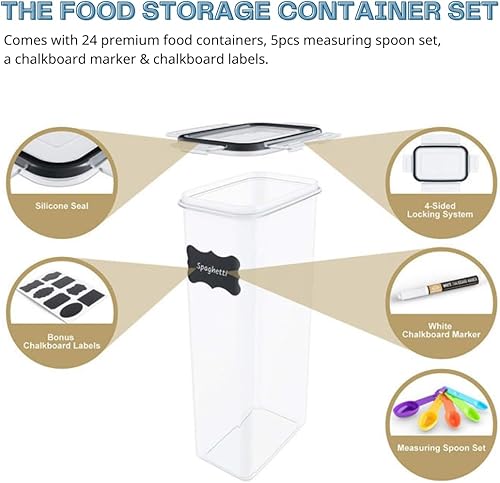 Miniatura 7 de Aster Home Collection 24 Pack Airtight Pantry Food Organizers