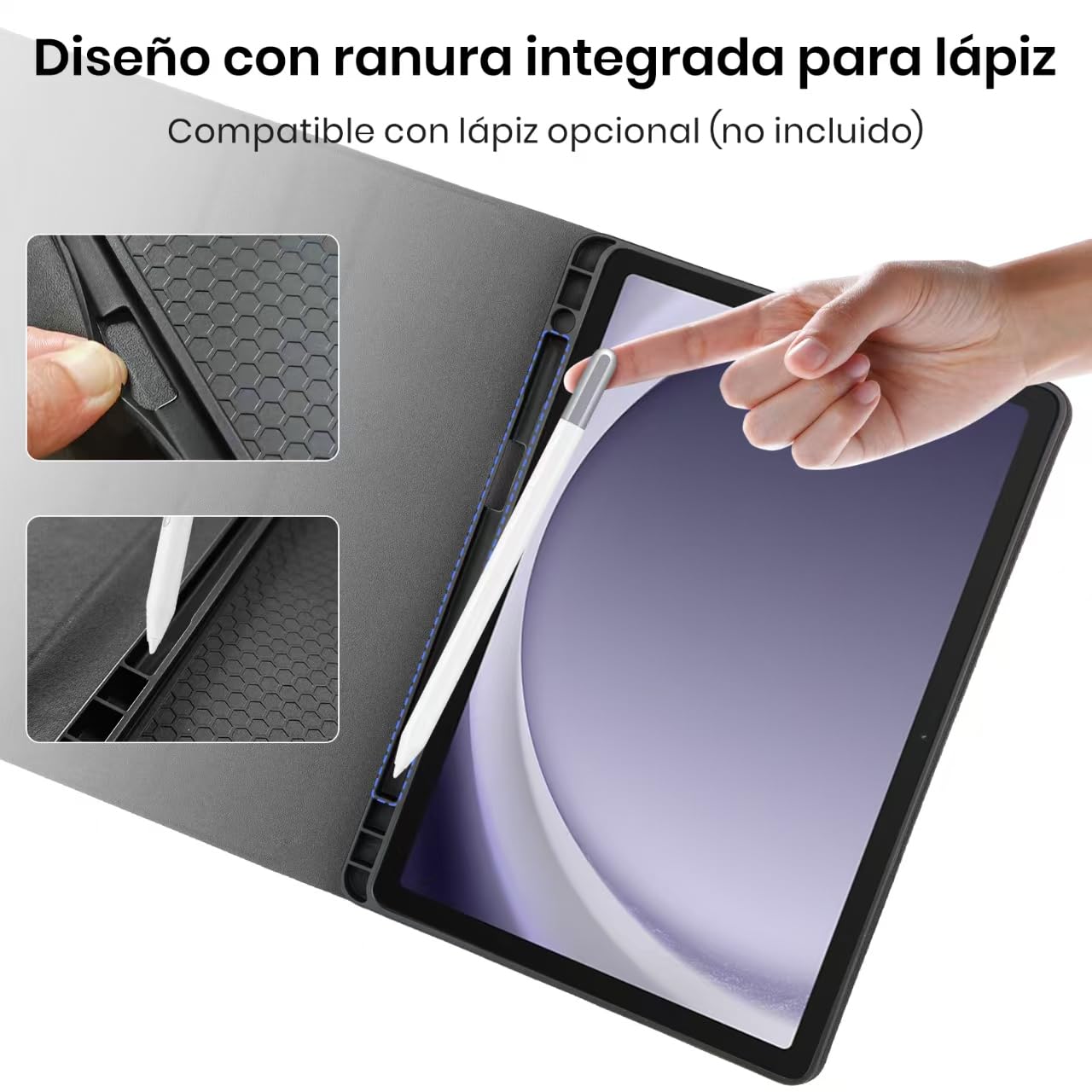 Funda con Teclado para Samsung Galaxy Tab A9+/A11+ 11 Pulgadas 2023/2025, [Español] Teclado Tablet Galaxy A11+ Funda Protectora, Desmontable Portalápices Teclado para Tablet Samsung A11 Plus (Negro)