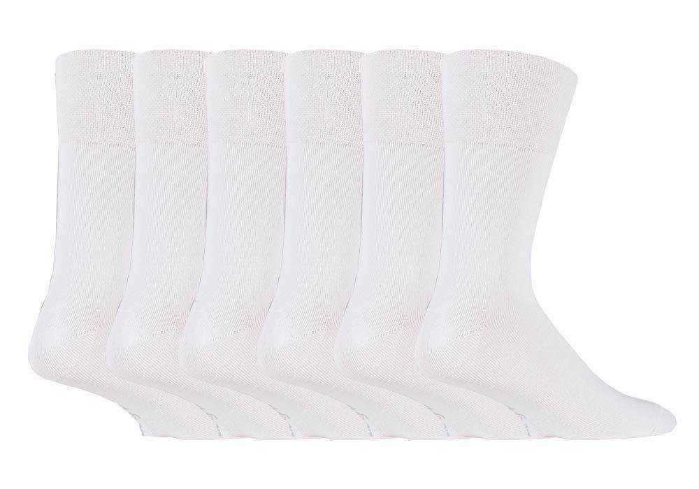 Sockshop Men's White 6 Pairs Diabetic Gentle Grip Socks 6-11 Uk 39-45 Eur See Variations (White)