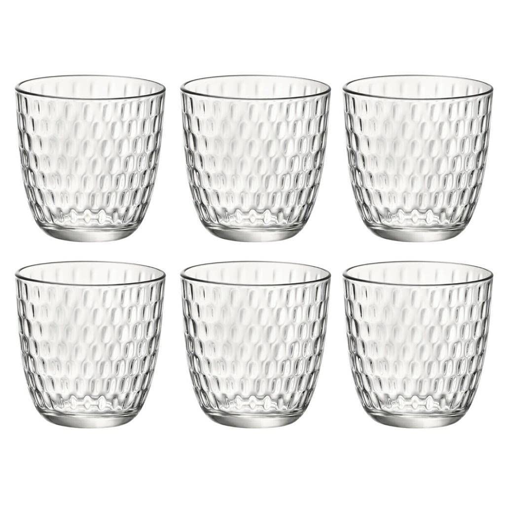 Slot Dimple Drinking Small Tumblers Dining Glassware Modern (Clear,12