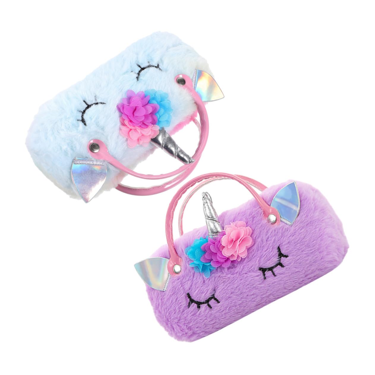BESPORTBLE Custodia per Occhiali Unicorno Portatile 2 Pezzi Microfibra | Peluche Pu, per Lettura e Sole, Uso Quotidiano e Viaggio, Semplice e Fashion