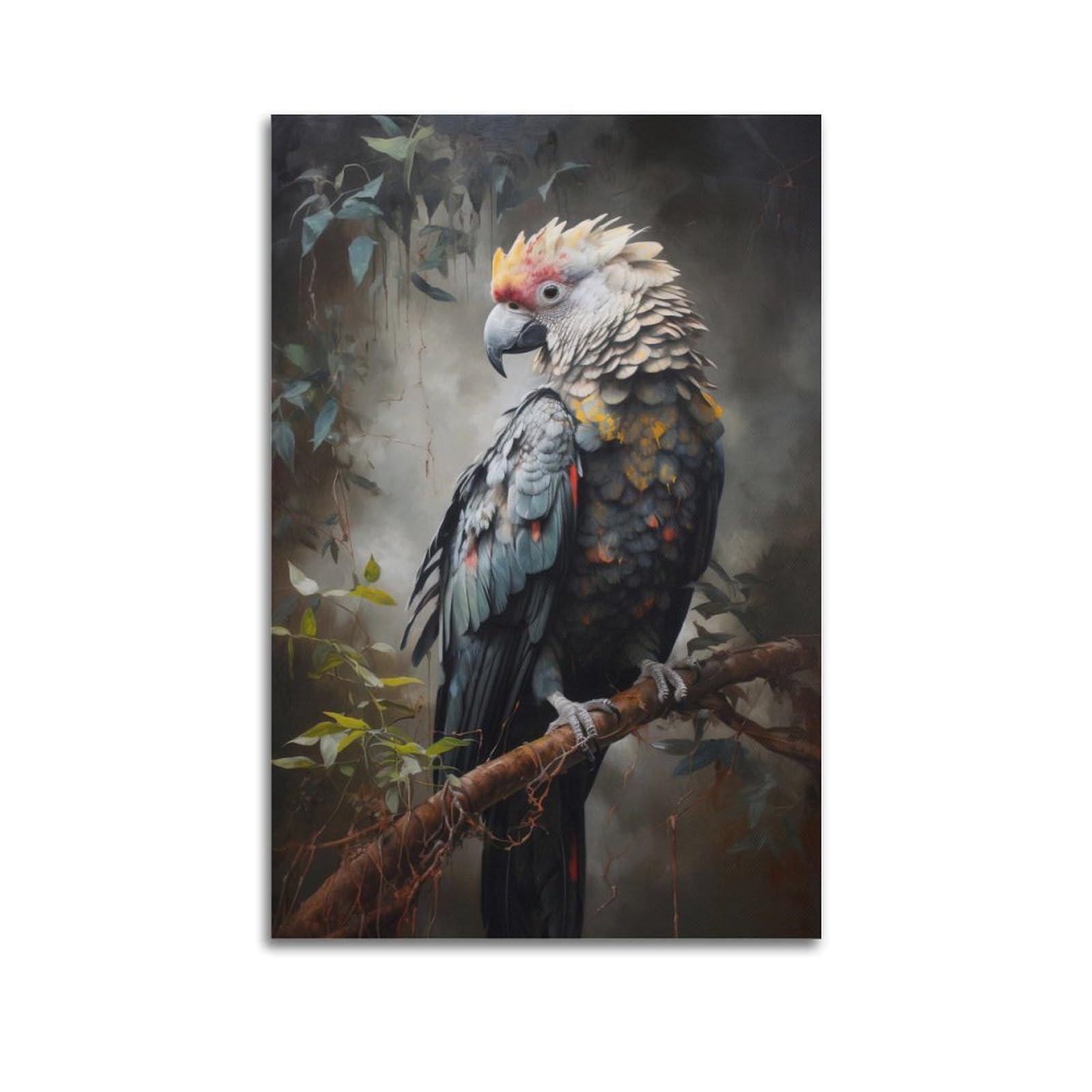 CXHJCA Animal Artwork Poster Grey Macaw Parrot Poster Decorative Painting Canvas Wall Posters And Art Picture Print Modern Family Bedroom Decor Posters 24x36inch(60x90cm)
