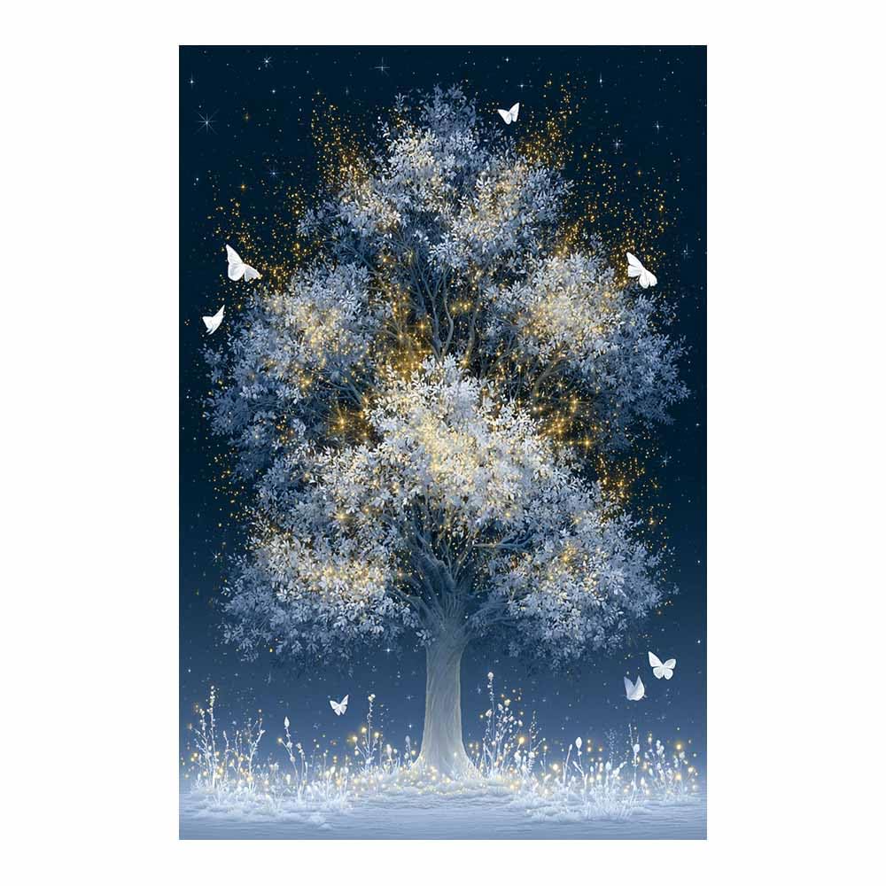 XENIOU Landscape Wall Art Starry cliff tree canvas wall art, prints for walls, for living room bathroom Bedroom Home Decoration.(Multicolor)-80x120cm Unframed
