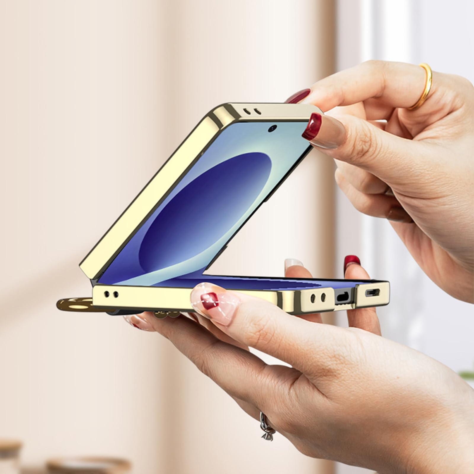 Smukłe etui do Samsung Galaxy Z Flip 8, luksusowa galwanizowana stylowa