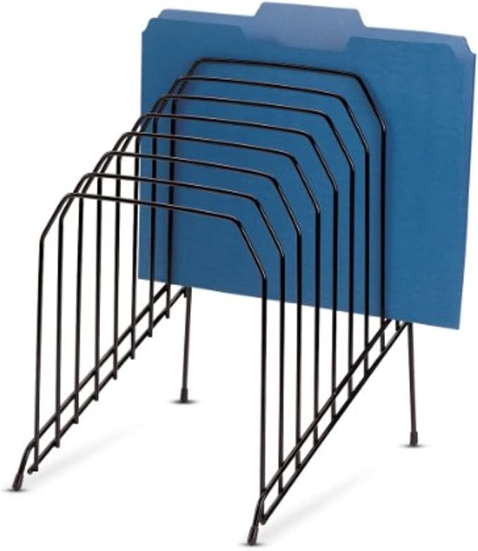 Officemate Large Incline 8 Compartment Wire Caddy, Black, 8.5 x 10.375 x 12.625