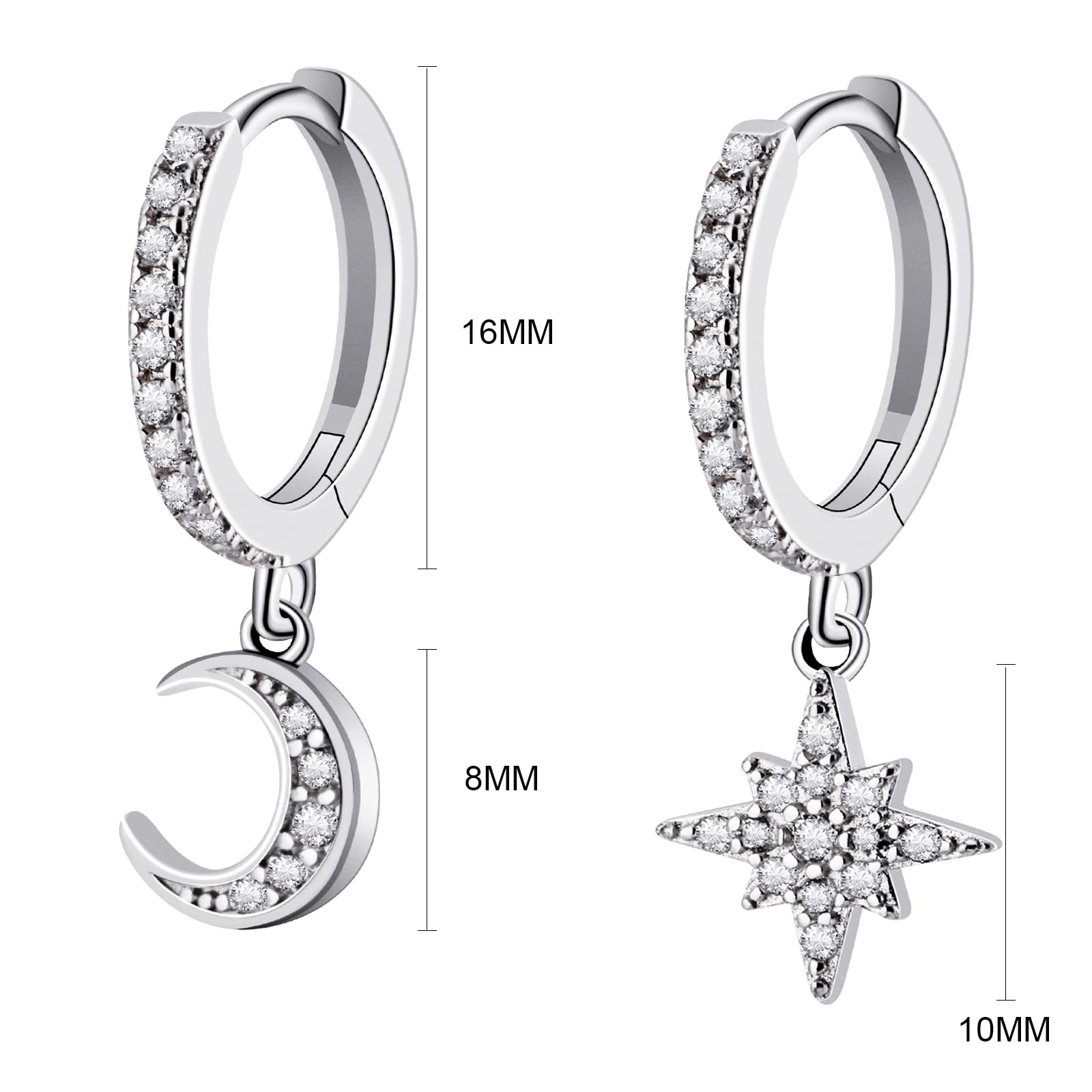 Orecchino A Bottone A Forma Di Corona A Forma Di Corona Con Occhio Di Cavallo In