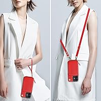 Vista 12 de Bocasal Funda tipo cartera cruzada para iPhone 12/12 Pro, funda de piel con bloqueo RFID y soporte para tarjetas, funda protectora con cremallera