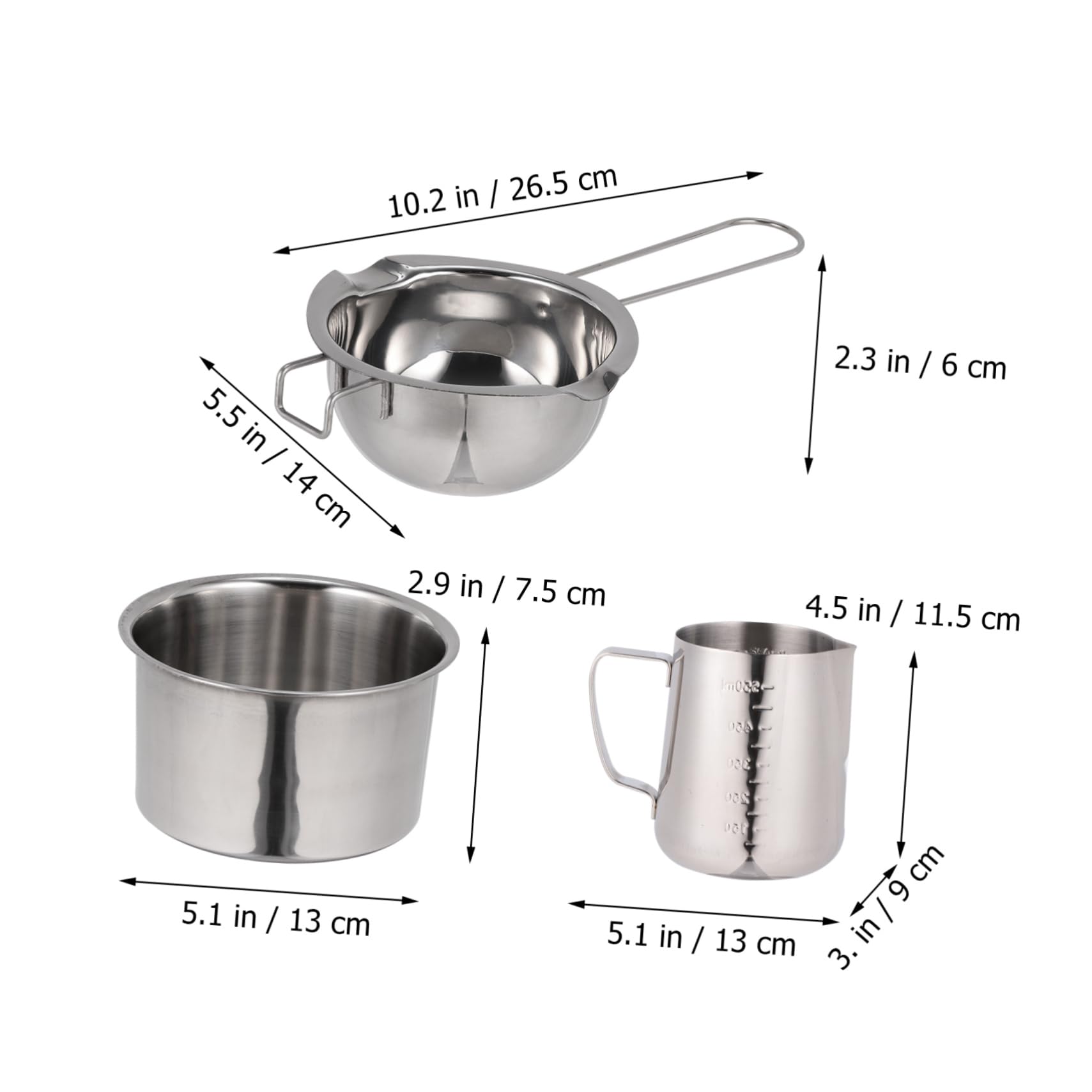 Alipis 1set Stainless Steel Melting Pot Double Boiler for Butter Cheese Outdoor Cookware Conduction for Melting Without Burning