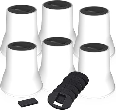 MYMULIKE Bed Risers 6 Inch, 6 Pack Heavy Duty Bed Furniture Risers, Lift Up to 2200lbs Round Couch Risers for Sofas, Couches, TV Stands and Chairs