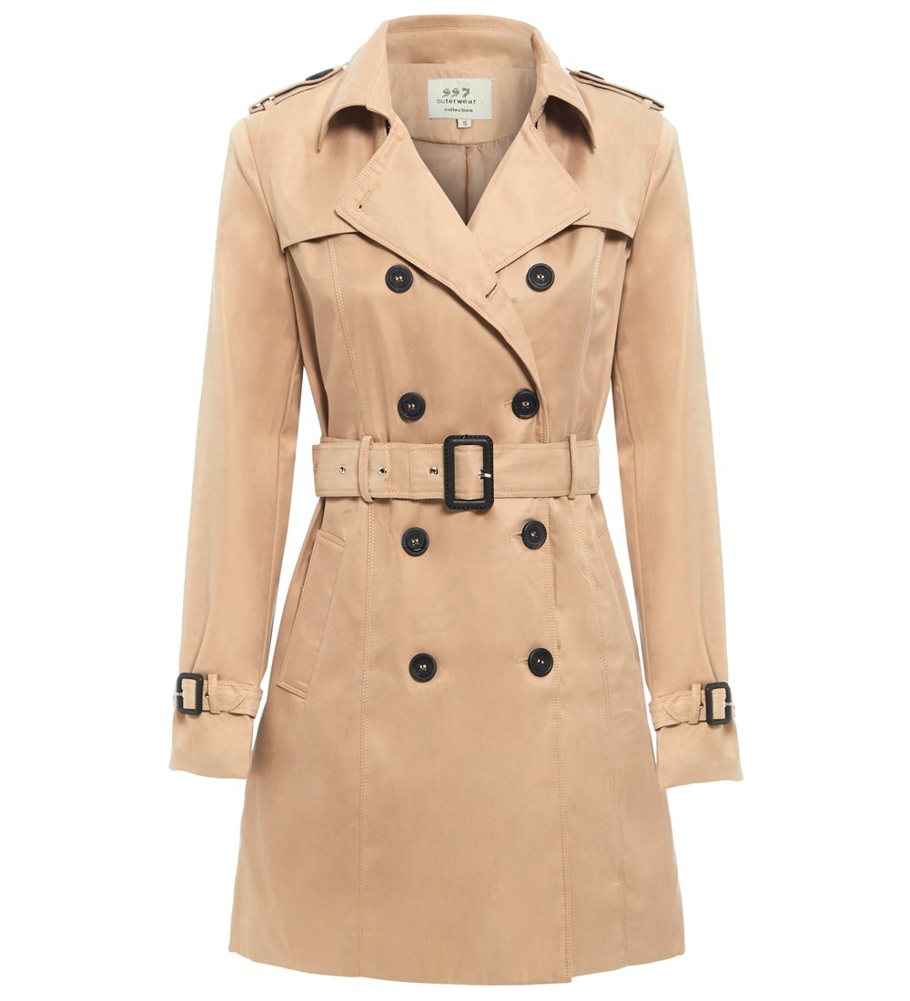 Ss7 Women's Beige Trench Coat Mac Jacket