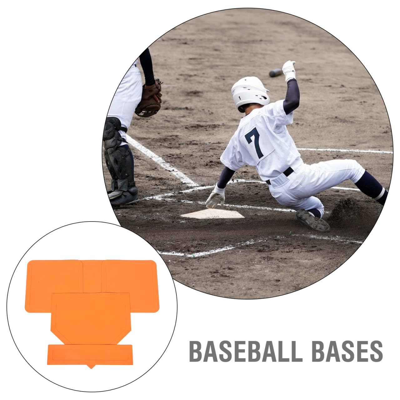 YARNOW Lot de 5 Plaques en Caoutchouc Imperméable pour Entraînement de Softball et Baseball, Base et Tapis de Lancer Stables, Terrain de Jeu