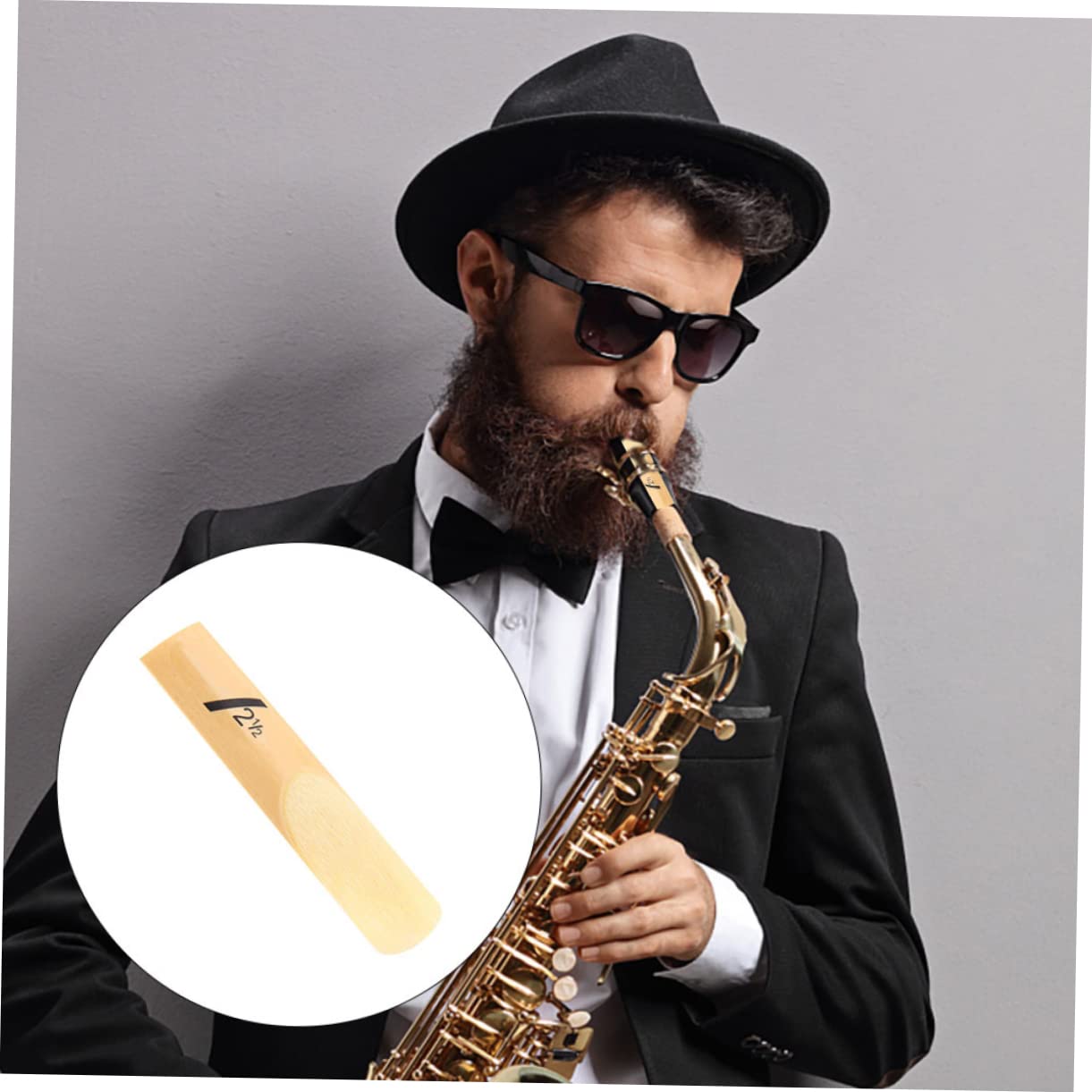 Cañas de Saxofón Alto 2.5, 50 Piezas, para Músicos Profesionales | Repuesto Hecho a Mano, Fácil de Usar E Instalar, Color Caqui, para Principiantes y Uso Diario