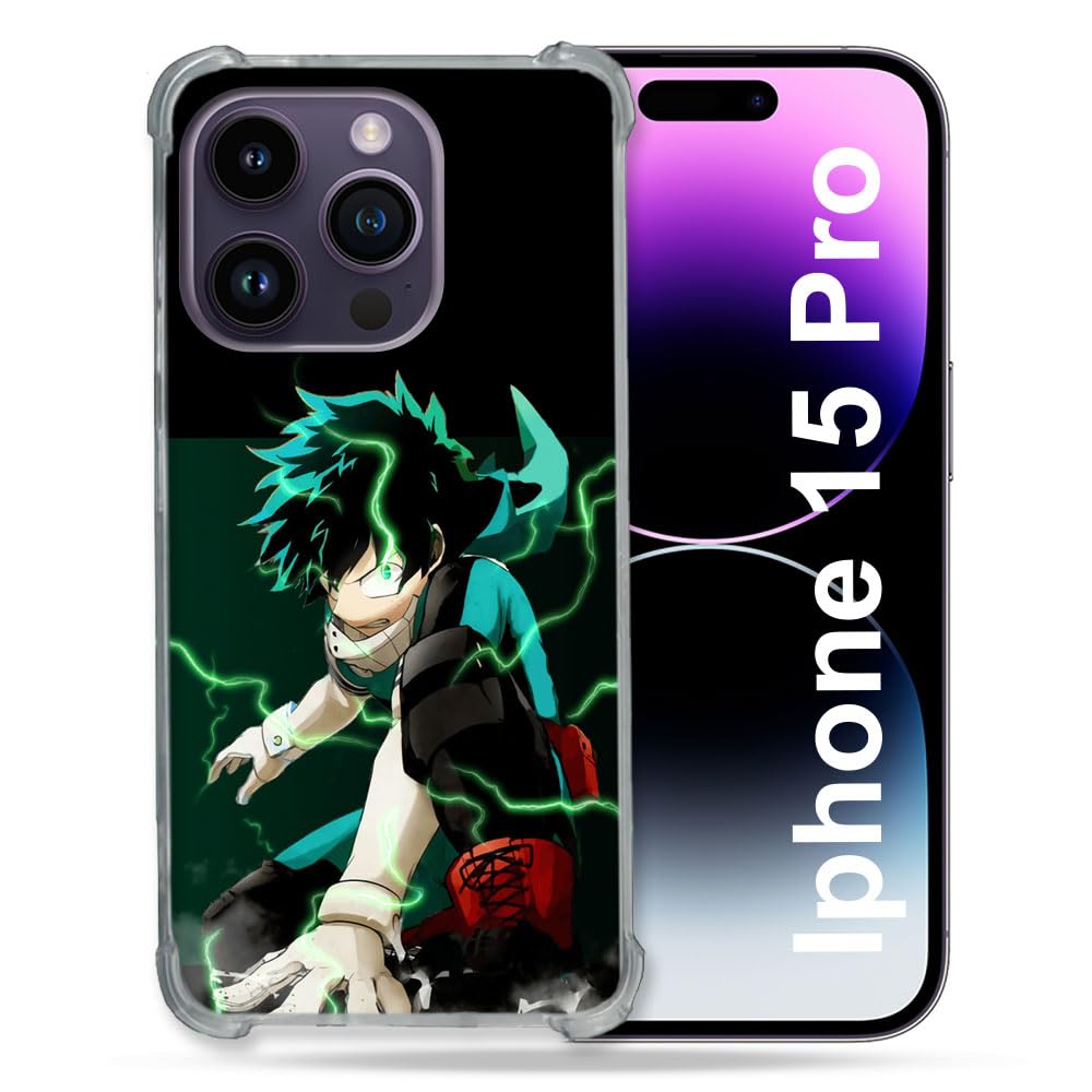 Cokitec Reinforced Case for Iphone 15 Pro (6.1) Manga My Hero Academia Deku