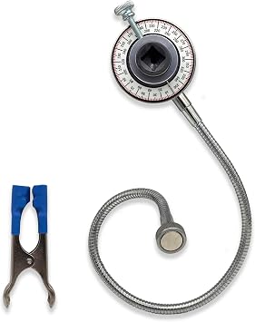 VASTOOLS Torque Angle Meter,1/2" Drive x 15" Flexible Clip Arm,15LB Magnet Holder, CR-V Steel