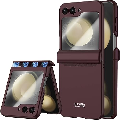 Funda protectora delgada para Samsung Galaxy Z Flip 5, protección de bisagra, protector de pantalla integrado, carga inalámbrica, a prueba de