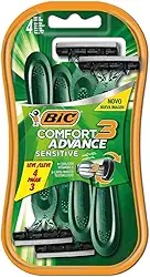 BIC Aparelho De Barbear Comfort 3 Advance Pele Sensível Verde C/ Fita Lubrificante 9298501 Embalagem Leve 4 Pague 3