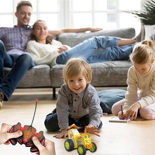 Miniatura 5 de DABATO 2023 Nuevo auto de salto loco de juguete - Auto a control remoto con faros y música, camiones de acrobacias rápidas, tren de juguete de doble