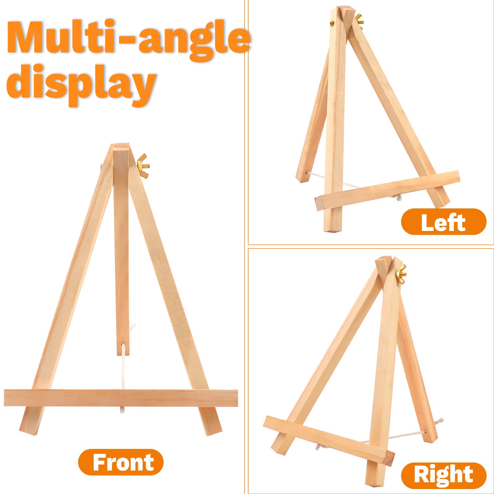 Paquete de 10 caballetes de madera de 9 pulgadas, soporte de caballete para pintar lienzos, arte y manualidades, trípode, caballete de fiesta de pintura, caballetes de mesa para niños y estudiantes