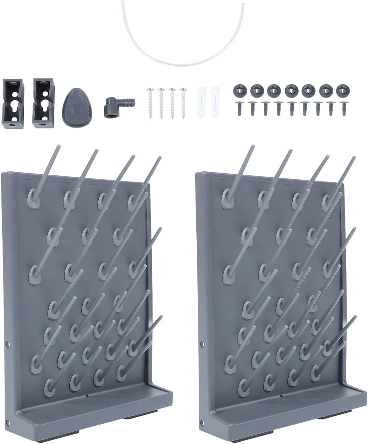 CHILDWEET 2pcs Pp Laboratory Test Tube Drying Rack 27 Pegs Single-Sided Black Test Tube Holder Stand for Lab Drying and Draining