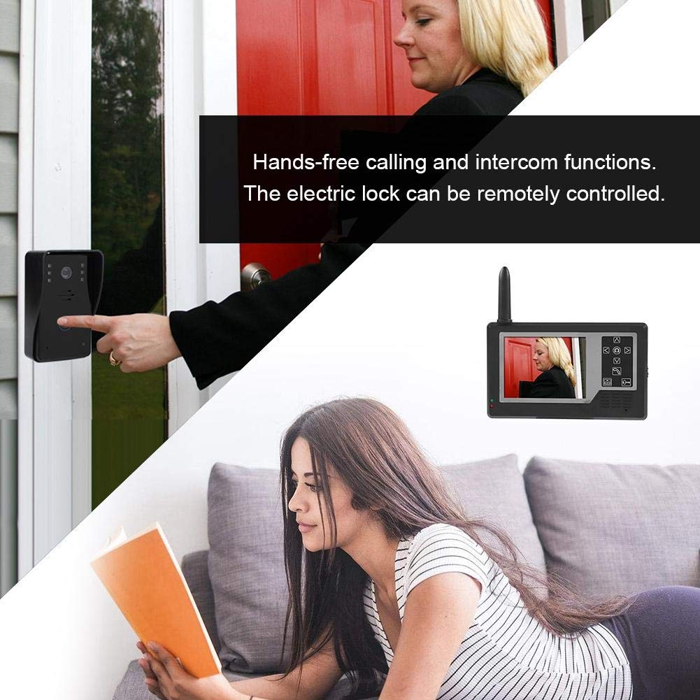 Videocitofono Senza Fili, Videocitofono Smart, Video Citofono, 2,4 GHz Wireless Wave elettromagnetico Schermo TFT a colori 3,5 pollici Schermata vivavoce/Interfono Bidirezionale(1V1)