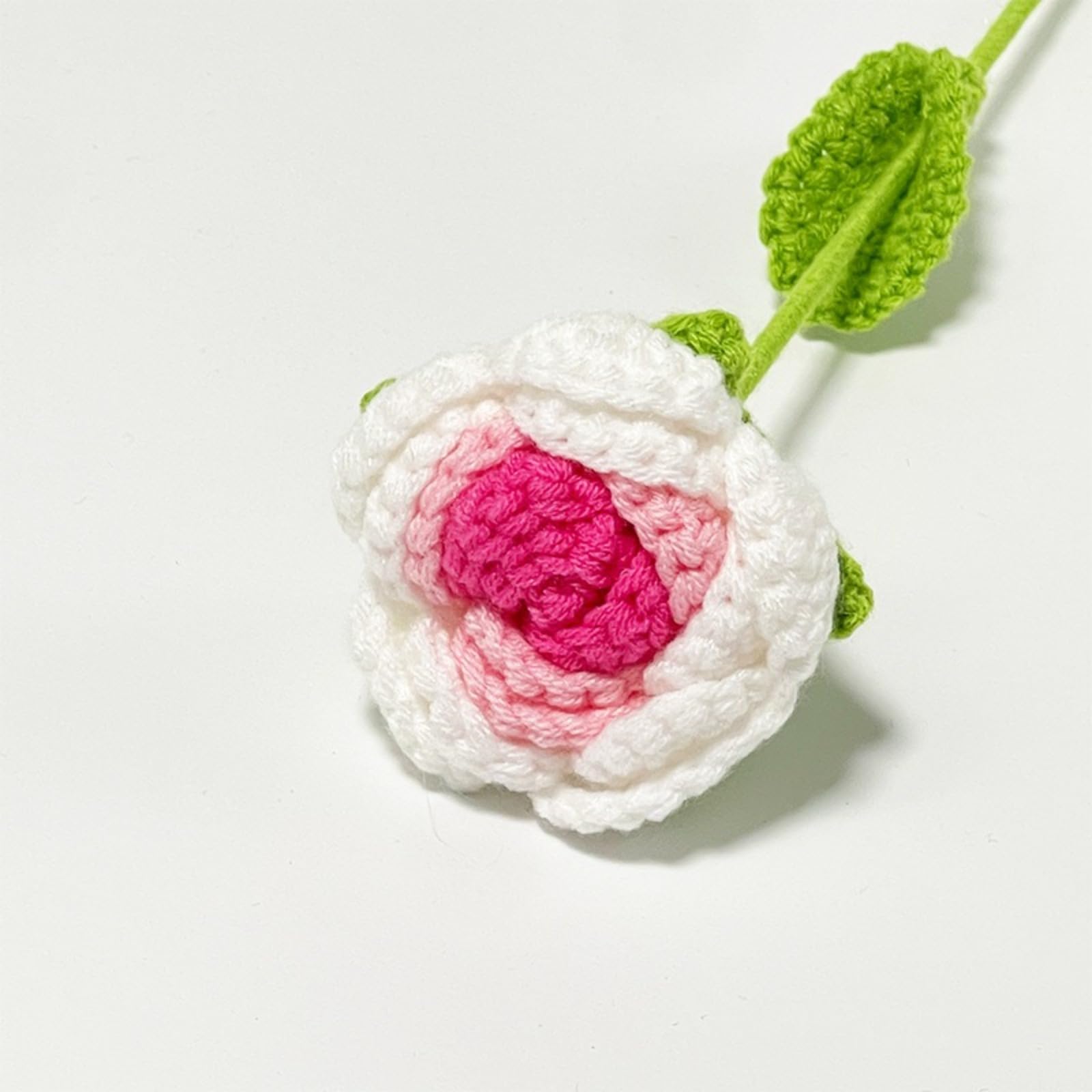 ALIHLUDNB Weaving Rose Simulation Flowers, Homemade Crochet Bouquet