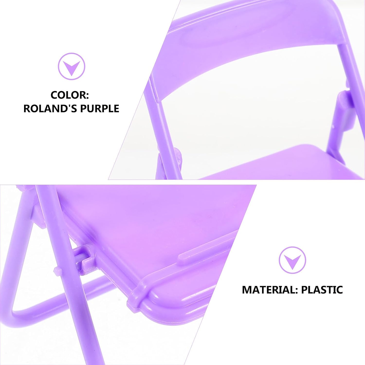 10Pcs Foldable Cartoon Chair Phone Holder Set Portable Mobile Phone Stand Rack for Desk Use Creative Purple Bracket for Desktop Decoration and Convenient Storage image 3